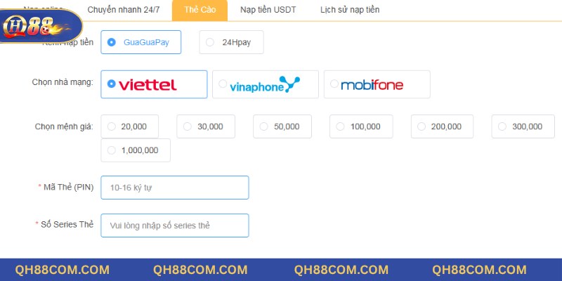 Người chơi điền chính xác, đầy đủ thông tin lên biểu mẫu