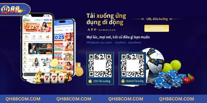 Tải app QH88 bằng cách quét mã QR cho hệ Android, iOS