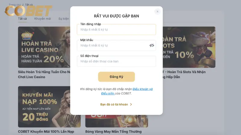 Bước 2: Chọn mục “Đăng ký”